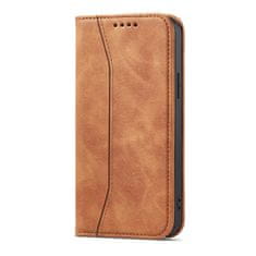 OEM Magnet Fancy Case elegantní knížkové pouzdro na iPhone 13 Pro 6.1" Brown