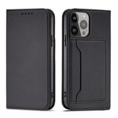 OEM Magnet Card Case elegantní knížkové pouzdro s venkovní kapsou na Samsung Galaxy A23 5G Black