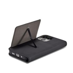 OEM Magnet Card Case elegantní knížkové pouzdro s venkovní kapsou na iPhone 13 Pro MAX 6.7" Black