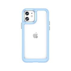 OEM Silikonové pouzdro Space s barevným rámem na iPhone 12 6.1" Blue