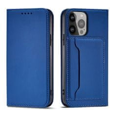 OEM Magnet Card Case elegantní knížkové pouzdro s venkovní kapsou na Samsung Galaxy A23 5G Blue