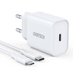 shumee USB Type C 20W PowerDelivery 3A nástěnná nabíječka + MFI USB Type Clightning kabel 1,2m bílý