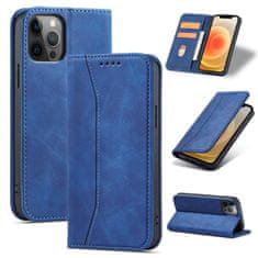 OEM Magnet Fancy Case elegantní knížkové pouzdro na iPhone 12 Pro MAX 6.7" Blue