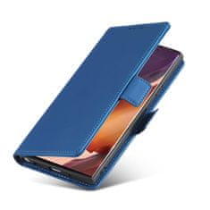 OEM Magnet Card Case elegantní knížkové pouzdro s venkovní kapsou na Samsung Galaxy S22 ULTRA 5G Blue