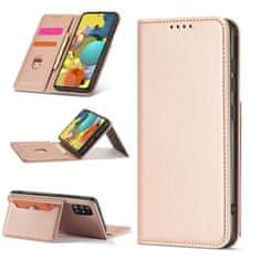 OEM Magnet Card Case elegantní knížkové pouzdro s venkovní kapsou na Xiaomi Redmi Note 11 PRO / Note 11 PRO 5G Pink