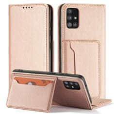 OEM Magnet Card Case elegantní knížkové pouzdro s venkovní kapsou na Xiaomi Redmi Note 11 PRO / Note 11 PRO 5G Pink