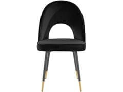 Danish Style Jídelní židle Roy (SADA 2 ks), samet, černá