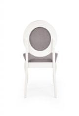 Halmar Dřevěná židle Barock, bílá / šedá