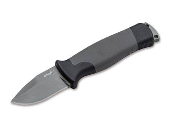 Böker Plus 02BO024 OUTDOORSMAN MINI vnější nůž 5,7 cm, černá, šedá, plast FRP, pouzdro Kydex