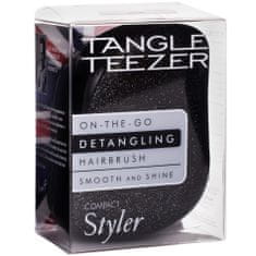 Tangle Teezer Compact Styler Black Sparkle - kompaktní kartáč na vlasy speciální uspořádání vláken usnadňuje rozčesávání vlasů