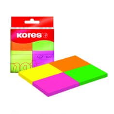 Kores Neonové bločky Multicolour 40x50 mm ve 4 barvách