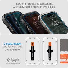 Spigen ochranné sklo tR EZ Fit pro Apple iPhone 14 Pro, transparentní, 2ks