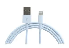 KOMA Synchronizační a nabíjecí kabel USB-A / Lightning pro Apple iPhone / iPad / iPod, bílý, délka 1m