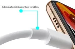 Synchronizační a nabíjecí kabel USB-A / Lightning pro Apple iPhone / iPad / iPod, bílý, délka 2m