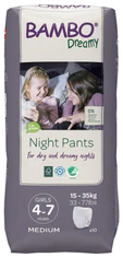 Bambo Nature BAMBO Dreamy Night Pants Kalhotky plenkové jednorázové Girls 4-7 let (15-35 kg) 10 ks