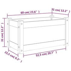 Greatstore Zahradní truhlíky 2 ks 60 x 31 x 31 cm masivní borovice