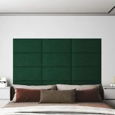 Greatstore Nástěnné panely 12 ks tmavě zelené 60 x 30 cm textil 2,16 m²