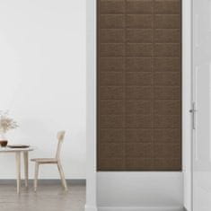 Vidaxl Nástěnné panely 12 ks hnědé 30 x 15 cm textil 0,54 m²