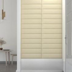 Greatstore Nástěnné panely 12 ks krémové 60 x 15 cm umělá kůže 1,08 m²