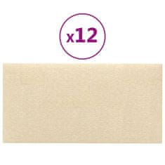 Vidaxl Nástěnné panely 12 ks krémové 30 x 15 cm textil 0,54 m²