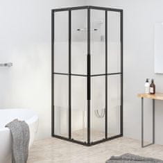 Greatstore Sprchový kout napůl mléčné ESG 70 x 70 x 180 cm černý