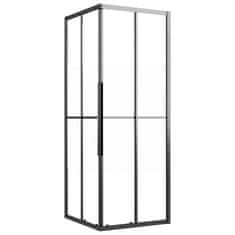 Greatstore Sprchový kout napůl mléčné ESG 70 x 70 x 180 cm černý