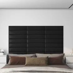 Greatstore Nástěnné panely 12 ks černé 60 x 15 cm umělá kůže 1,08 m²