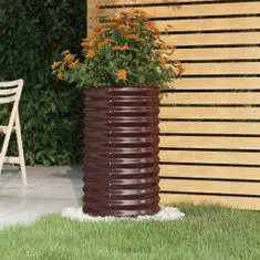 Vidaxl Zahradní truhlík práškově lakovaná ocel 40 x 40 x 68 cm hnědý