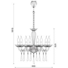 ACA ACA Lighting Crystal závěsné svítidlo BLK80288PCG