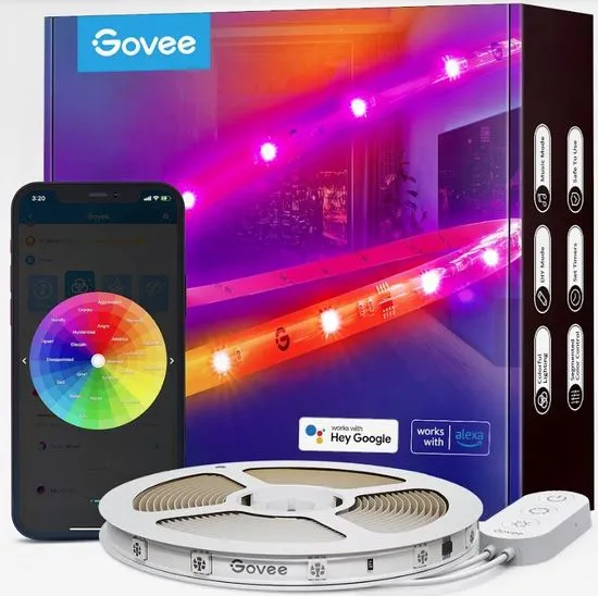 Govee WiFi RGBIC Smart PRO LED pásek 5m - extra odolný