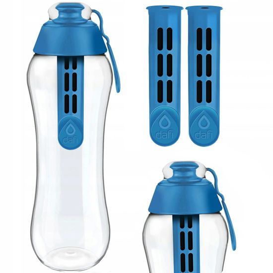DAFI Filtrační láhev na vodu 0,7L + 2 filtry modrá