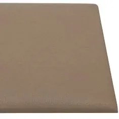 Vidaxl Nástěnné panely 12 ks cappuccino 90 x 15 cm umělá kůže 1,62 m²