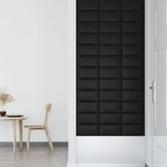 Vidaxl Nástěnné panely 12 ks černé 30 x 15 cm umělá kůže 0,54 m²