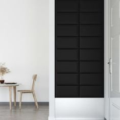 Vidaxl Nástěnné panely 12 ks černé 60 x 30 cm umělá kůže 2,16 m²