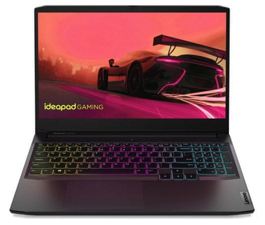 Herní notebook Lenovo IdeaPad Gaming 3 15,6 palců 165 Hz obnovovací frekvence Full HD IPS displej AMD Ryzen 7 NVIDIA GeForce RTX WiFi ax SSD 16 GB RAM DDR4 7.1 kanálový zvuk potlačení hluku RGB podsvícená klávesnice