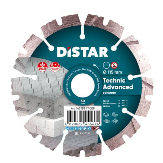 DISTAR Diamantový kotouč Ø 115 Technic Advanced 22,23