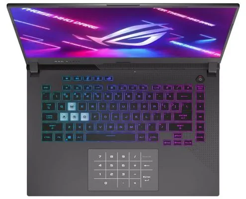 Herní notebook Asus ROG Strix G15 15,6 palců Full HD IPS displej AMD Ryzen 7 NVIDIA GeForce RTX 3060 WiFi ax 512 GB SSD 16 GB RAM DDR4 zvuk Dolby Atmos potlačení hluku AI ROG RangeBoost RGB podsvícená klávesnice