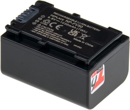 Baterie T6 Power pro SONY DCR-SR80E, Li-Ion, 6,8 V, 1030 mAh (7 Wh), šedá