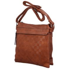 ERICK STYLE Dvoukomorová dámská koženková crossbody Hugo, hnědá