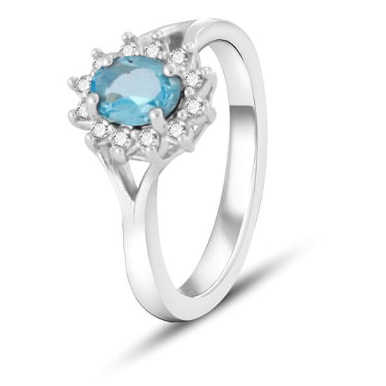 Beneto Exclusive Okouzlujicí prsten s modrým topazem TOPAGG4