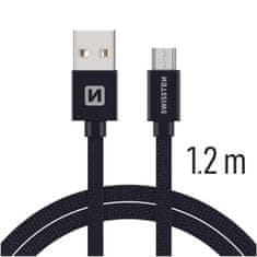 SWISSTEN Swissten textilní datový kabel Usb / Micro Usb 1,2 M Černý 8595217455450