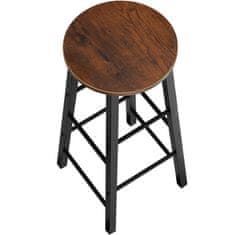 tectake 2 Barové židle Keynes - Industrial tmavé dřevo