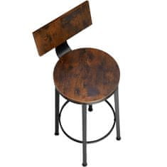 tectake 2 Barové židle Poole - Industrial tmavé dřevo