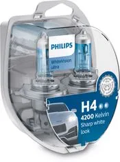 Philips 12V H4 60/55W P43T+W5W White Vision ultra Box