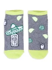 YOCLUB Yoclub Kotníkové bavlněné ponožky vzory barev SK-86/UNI/04 Grey 39-42