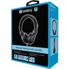 Sandberg PC sluchátka MiniJack headset s Line-Mic, černá