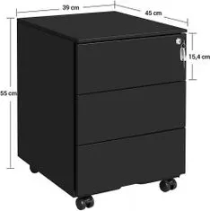 Artenat Kancelářský kontejner Demet, 55 cm, černá