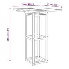 Vidaxl Bistro stůl 75 x 75 x 110 cm masivní akáciové dřevo