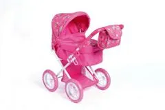 Teddies Kočárek pro panenky kov/plast 58x36x62,5cm v krabici