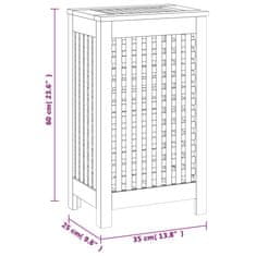 Vidaxl Koš na prádlo 35 x 25 x 60 cm masivní teakové dřevo